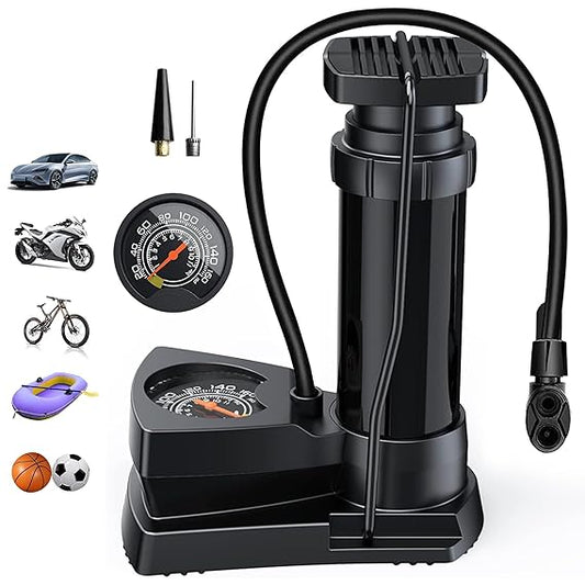 🎁Bike Pump | Foot-Operated Cycle Pump with Pressure Gauge🚴‍♂️